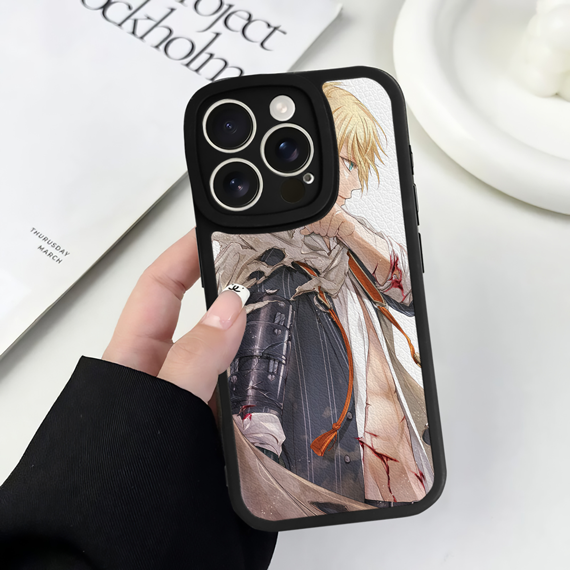 （画像用） 刀剣乱舞 Touken Ranbu 【iPhone 16シリーズ対応】シリコンスマホケース（レザー調） 材質：シリコン